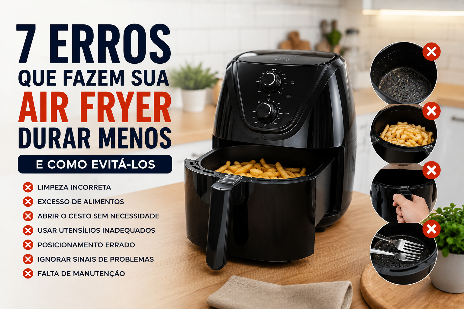 7 Erros Que Fazem Sua Air Fryer Durar Menos