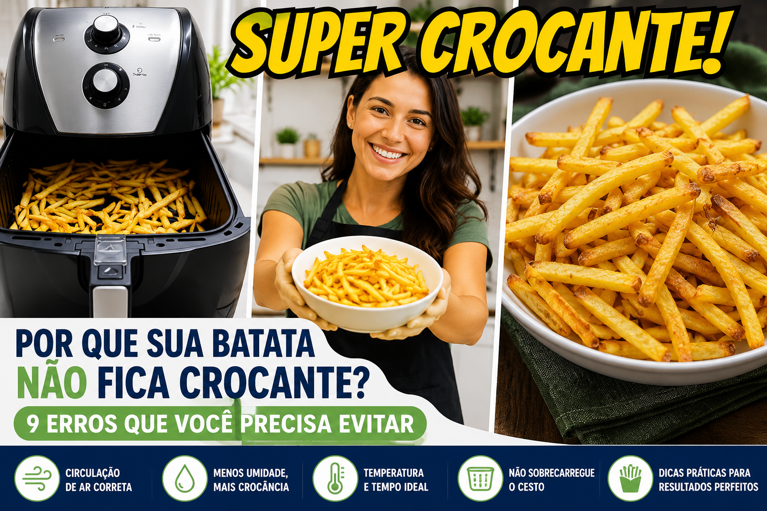 Batata Frita Não Fica Crocante Air Fryer
