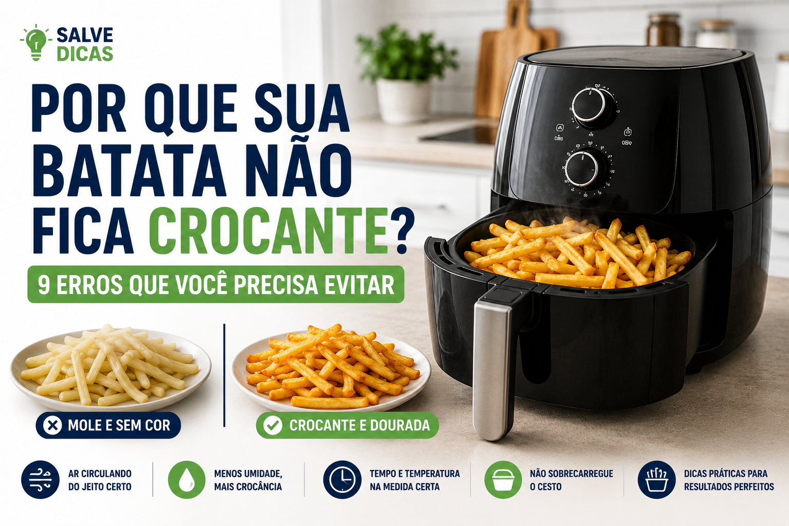 Batata Frita Não Fica Crocante na Air Fryer