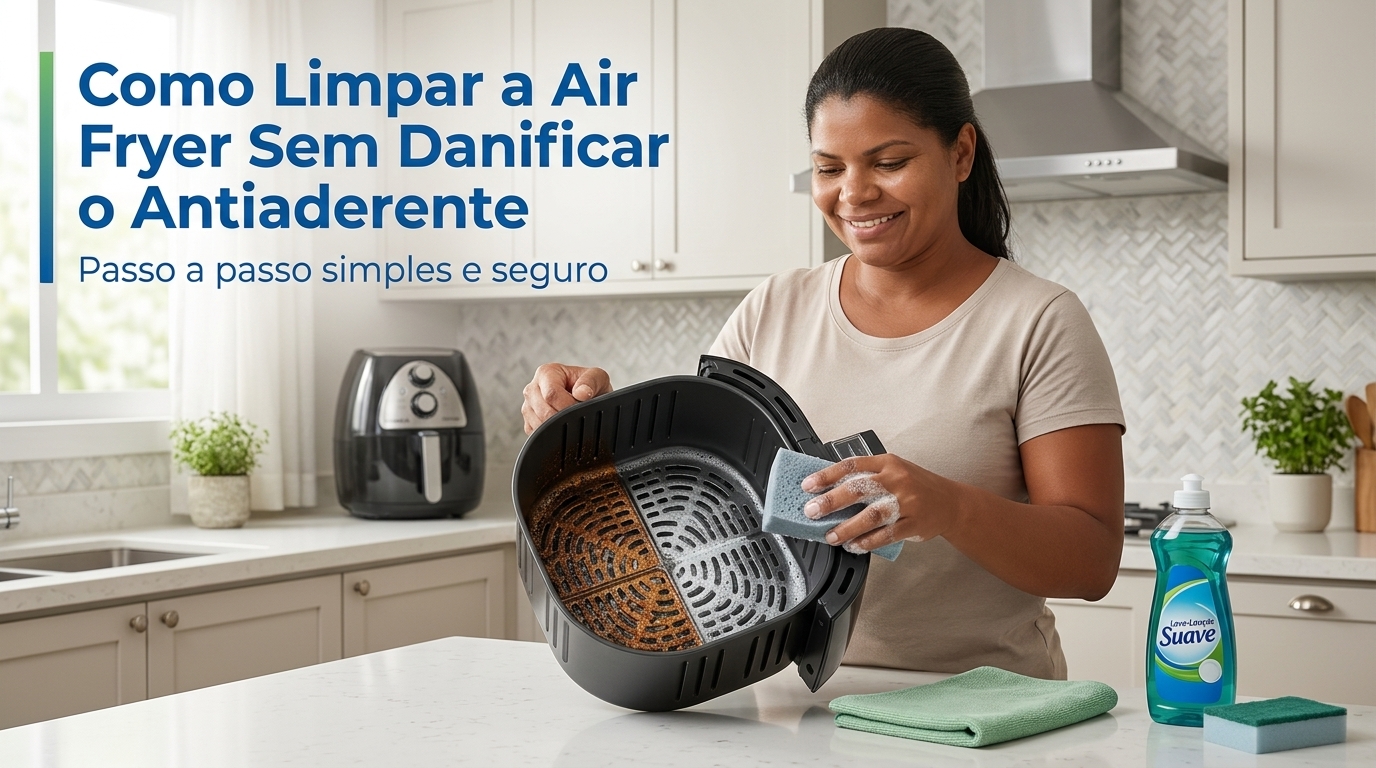 Como Limpar a Air Fryer Corretamente Sem Danificar o Antiaderente
