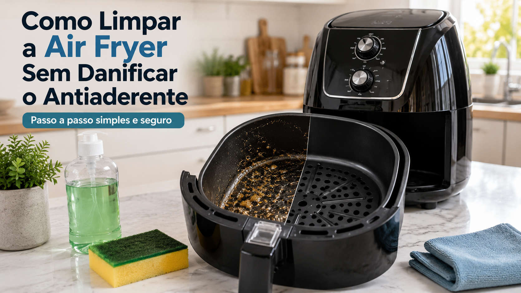 Como Limpar a Air Fryer Corretamente Sem Danificar o Antiaderente
