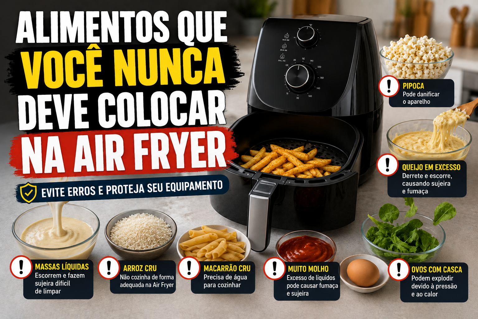 alimentos que nao podem ir na air fryer